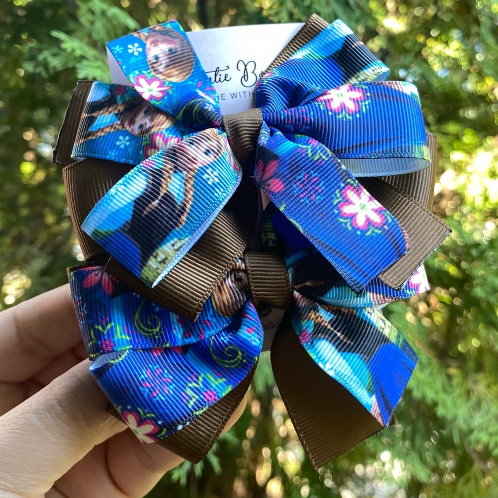 Anna Frozen Princess Inspired Hair Bow Pair, Piggy Set